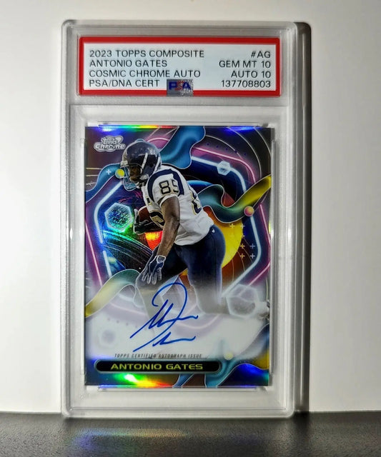 Antonio Gates 2023 Topps Chrome Cosmic #CCA-AG Refractor PSA 10 Auto 10