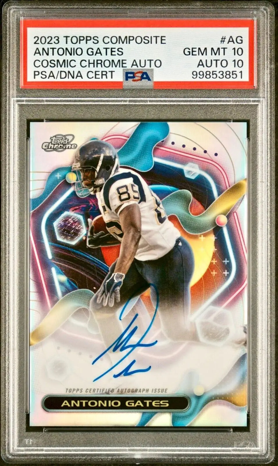 Antonio Gates 2023 Topps Chrome Cosmic NFL #CCA-AG Refractor PSA 10 Auto 10