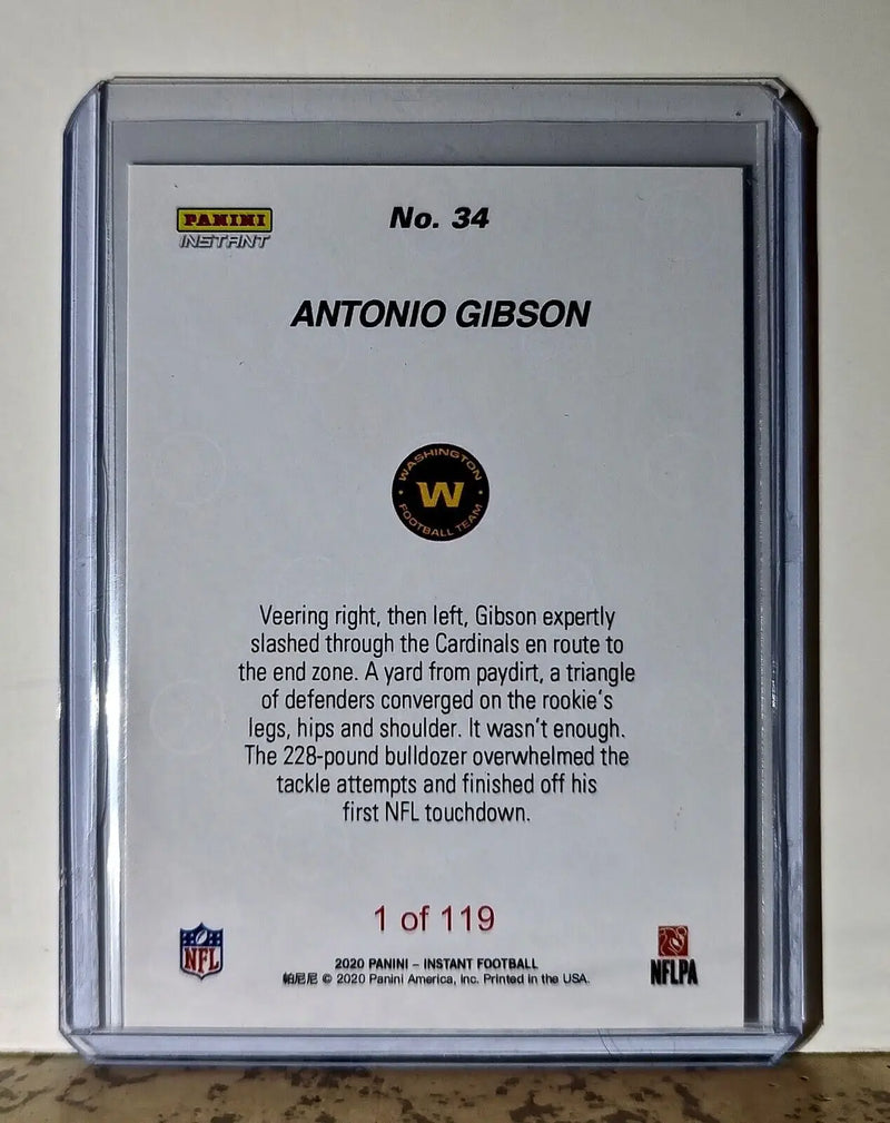 Antonio Gibson 2020 Panini NFL #34 Rookie Football Card Commanders 1 of 119
