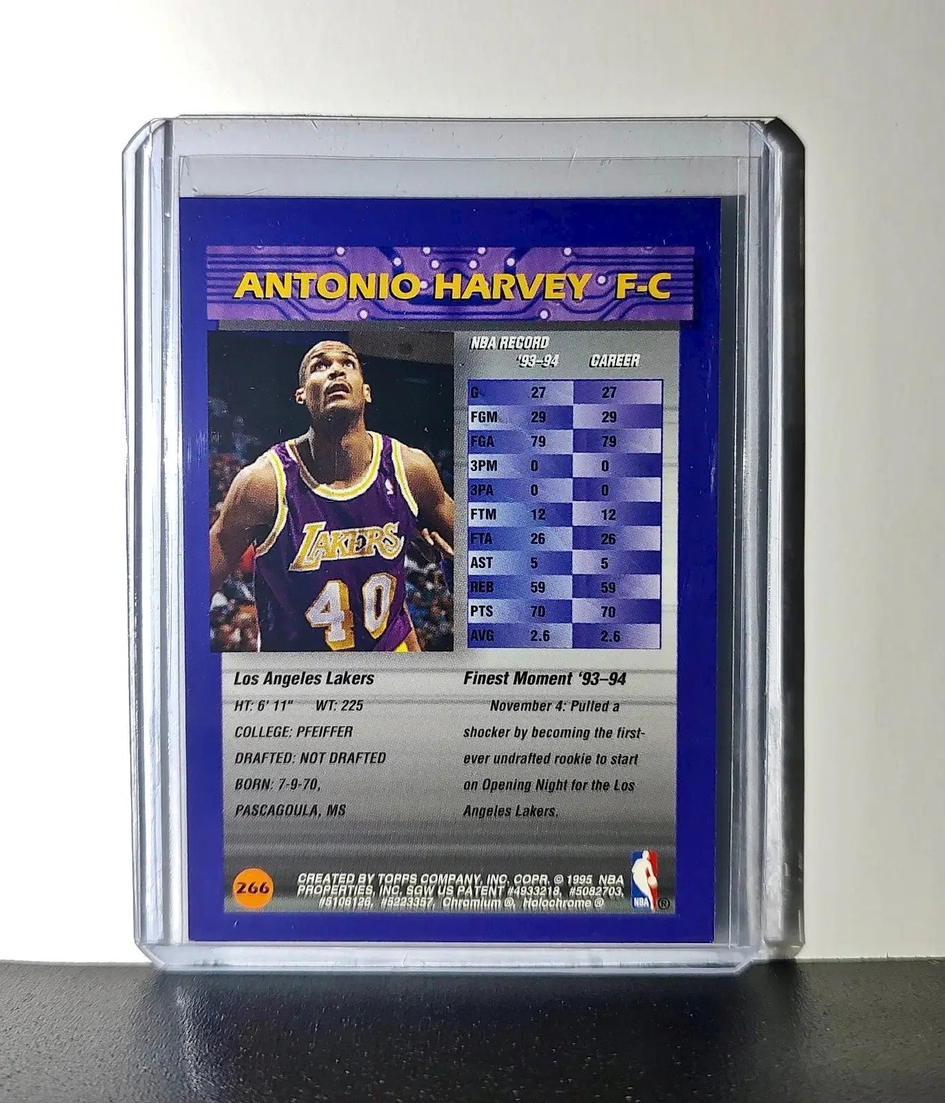 Antonio Harvey 1994-95 Topps Finest #266 Basketball Card - Basketball Card Single