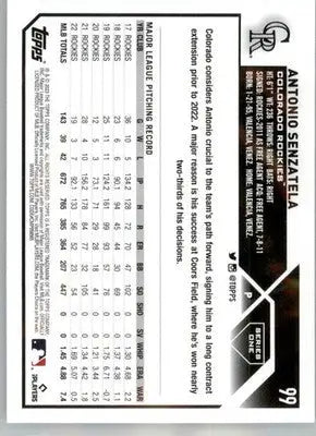 Antonio Senzatela - 2023 Topps - #99 - Baseball - Baseball Card Single