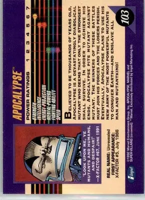 Apocalypse - 1992 Impel Marvel Universe - NM - #103 - Marvel Card Single
