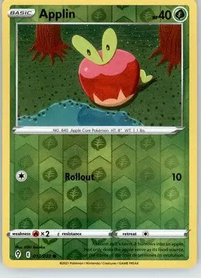 Applin - Evolving Skies - 017/203 - Reverse Holo LP Pokemon - Pokémon Card Single