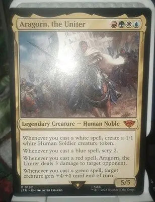 Aragorn the Uniter Reg 0192 NM LOTR Tales Of Middle Earth MTG Magic The Gatheri - Magic Card Single