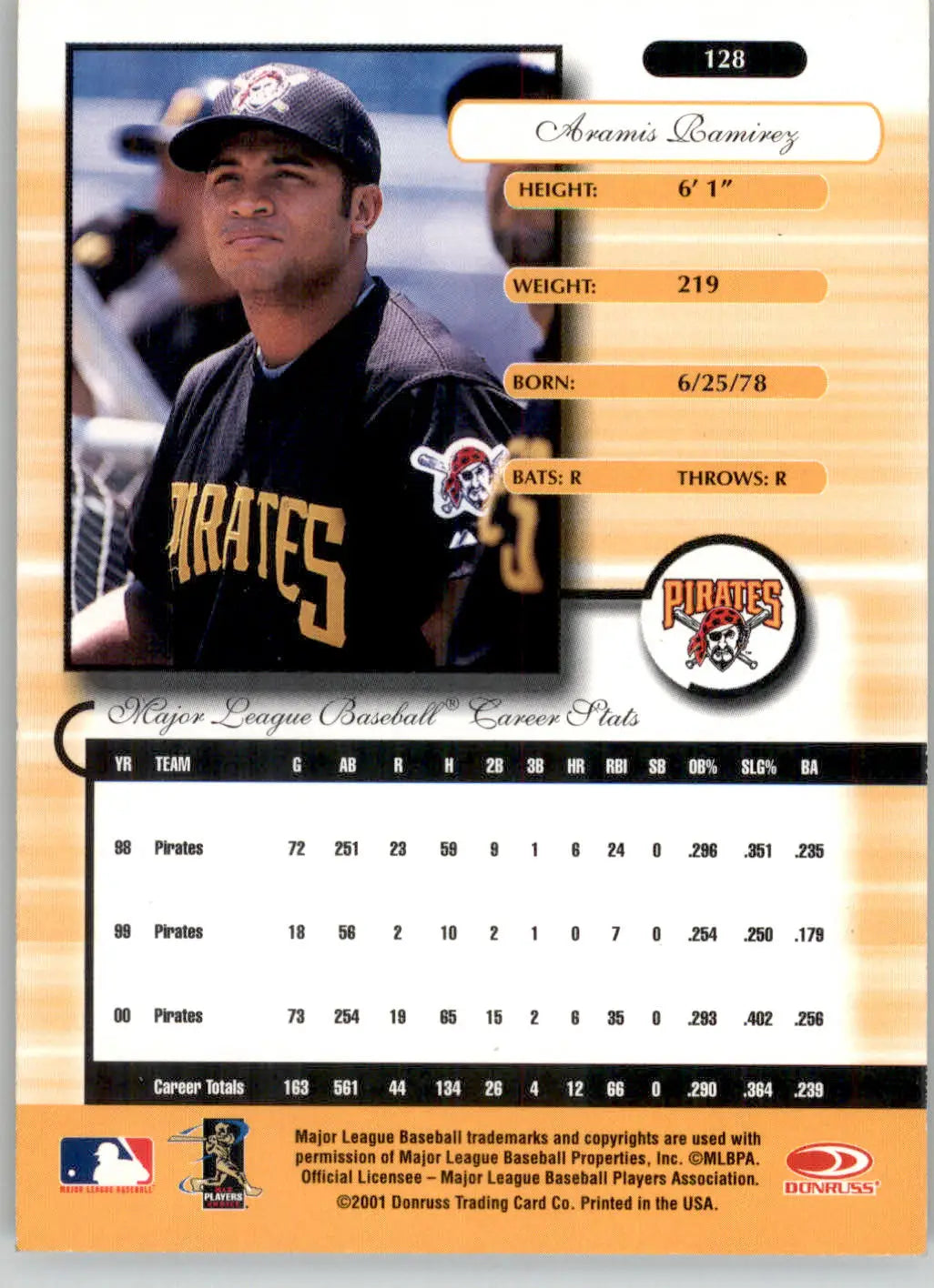 Aramis Ramirez - 2001 Donruss Elite - #128 - Baseball - Baseball Card Single