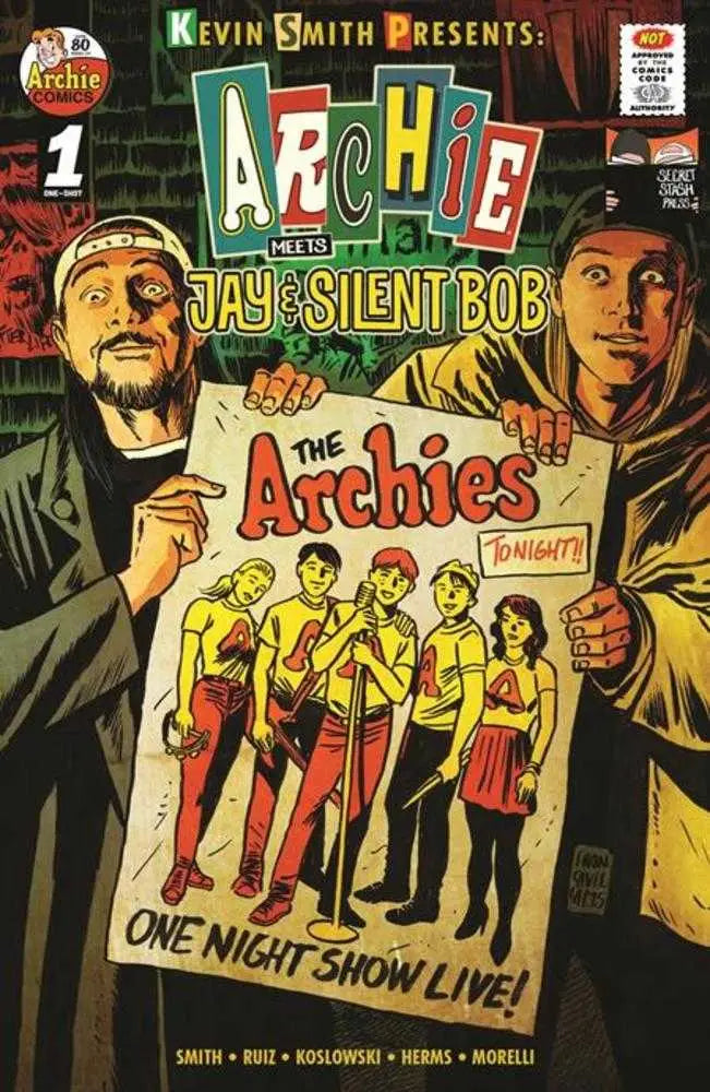 Comic book cover for Archie Meets Jay and Silent Bob foil variant by Francesco Francavilla