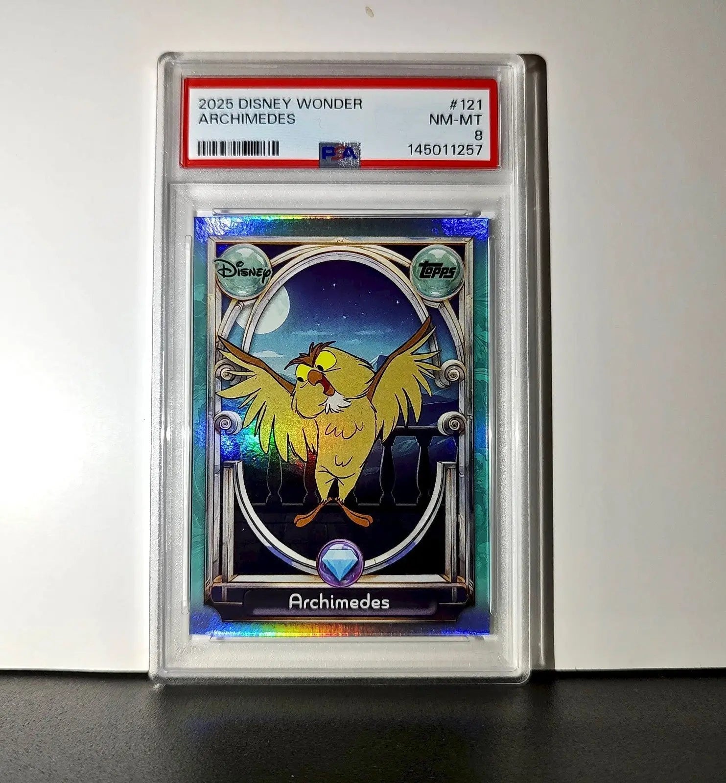 Archimedes 2025 Topps Disney #121 Diamond Card The Sword in the Stone PSA 8 - Non-Sports Card Single