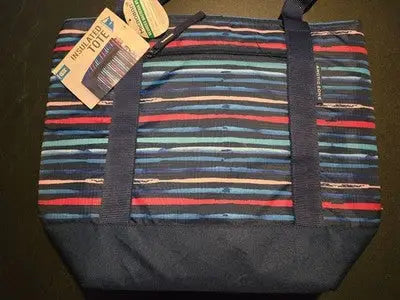 Arctic Zone Insulated Tote Womens Multicolor Striped Navy Bottom Cooler Bag - General Merchandise