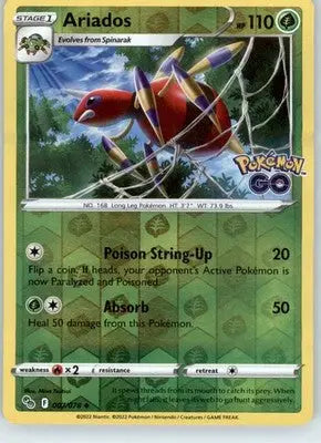 Ariados - Pokemon GO - 007/078 - Reverse Holo LP - Pokémon Card Single