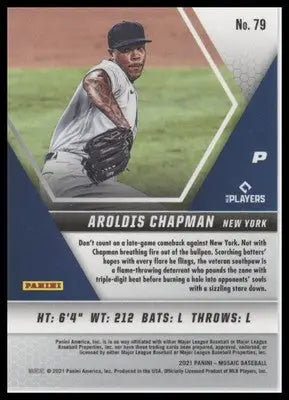 Aroldis Chapman 2021 Panini Mosaic #79 New York Yankees - Baseball Card Single