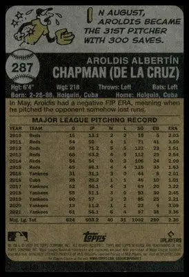 Aroldis Chapman 2022 Topps Heritage #287 New York Yankees - Baseball Card Single