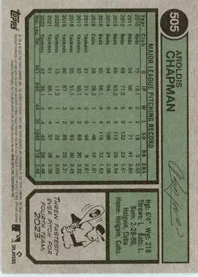 Aroldis Chapman - 2023 Topps Heritage - #505 - Baseball - Baseball Card Single