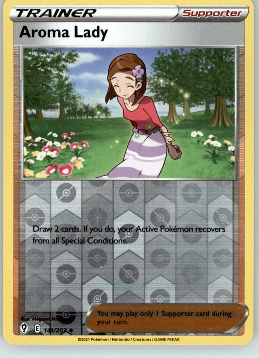 Aroma Lady - Evolving Skies - 141/203 - Reverse Holo LP Pokemon - Pokémon Card Single