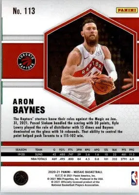 Aron Baynes - 2020-21 Panini Mosaic - #113 - Basketball - Basketball Card Single