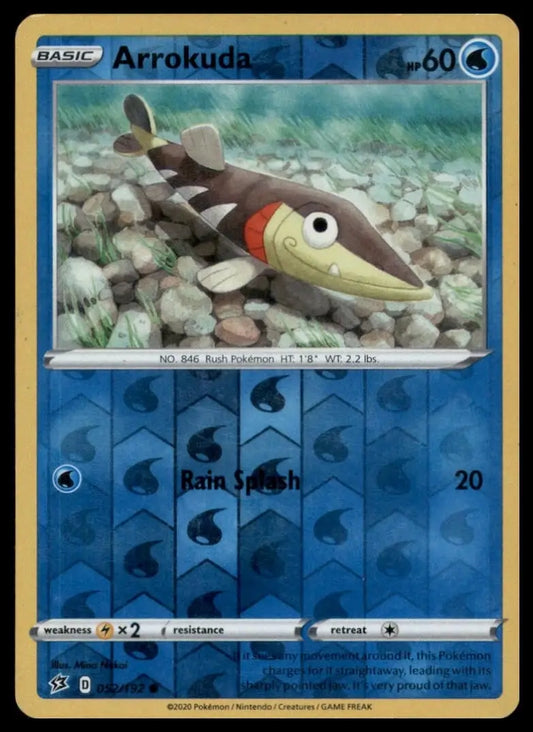 Arrokuda 052/192 Swsh02: Rebel Clash Reverse Holo Pokemon - Pokémon Card Single