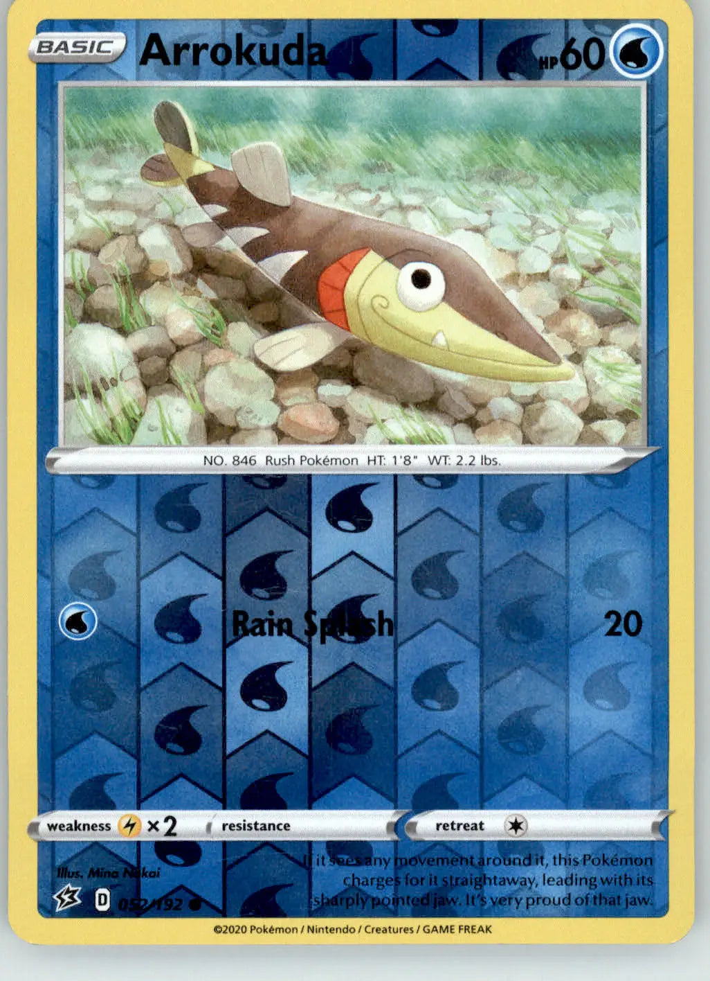 Arrokuda - Rebel Clash - 052/192 - Reverse Holo LP Pokemon - Pokémon Card Single