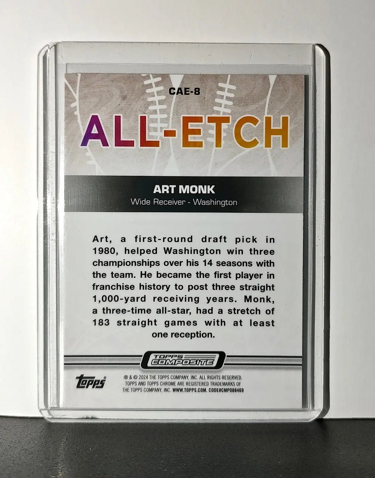 Art Monk 2023 Topps Chrome All-Etch NFL #CAE-8 Card Washington Redskins - Football Card Single