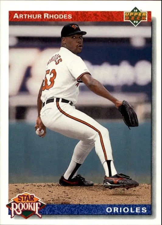 Arthur Rhodes 1992 Upper Deck MLB #17 Star Rookies Card Baltimore Orioles - Baseball Card Single