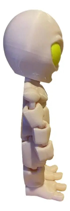 Articulated Alien Figure 3D Printed Poseable Sci-Fi Toy - Angry Face