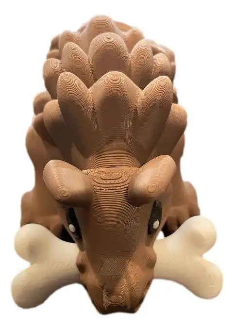 Articulated Dog with Bone – 3D Printed Poseable Dog Figure Cute Puppy Desk Decor