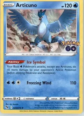 Articuno - Pokemon GO - 024/078 - Holo NM - Pokémon Card Single