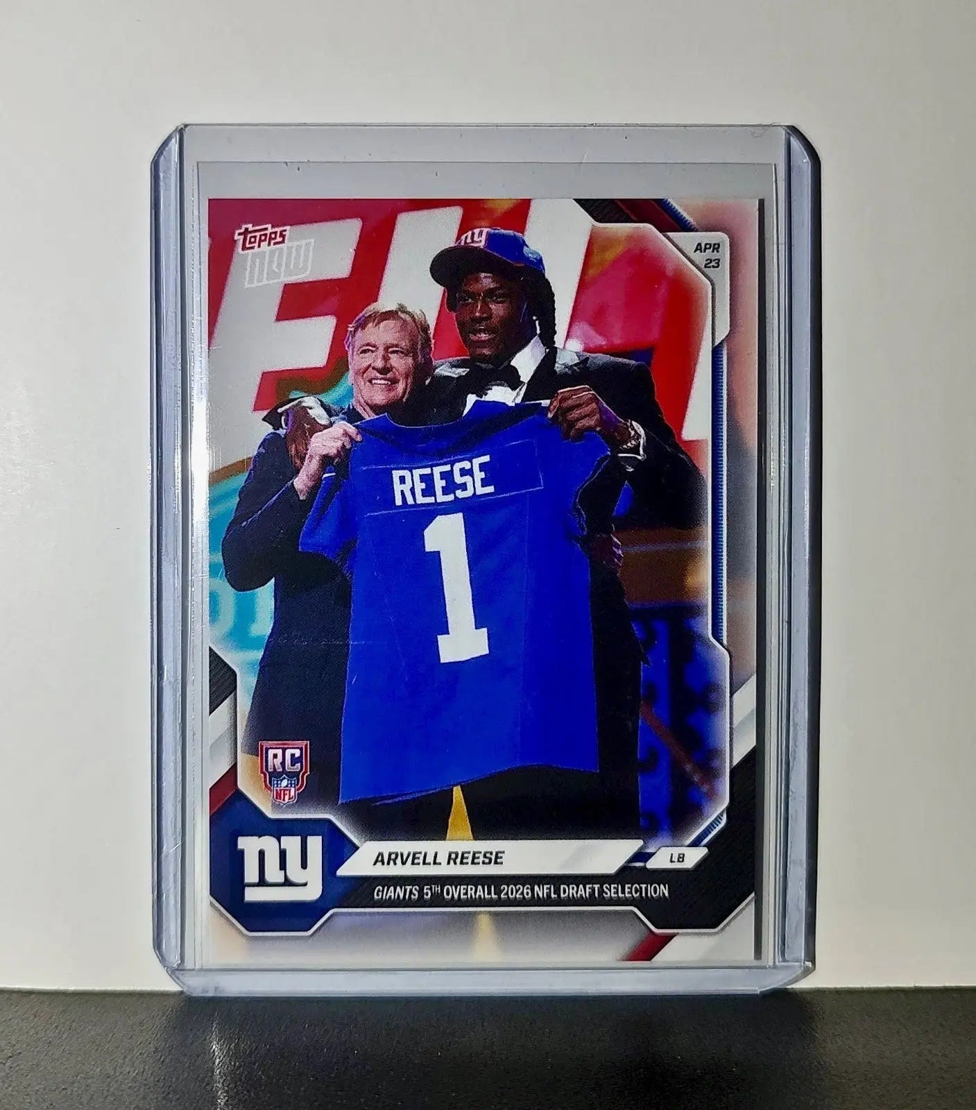 Arvell Reese Rookie 2026 Topps Now Draft Night #AREE Card New York Giants - Football Card Single