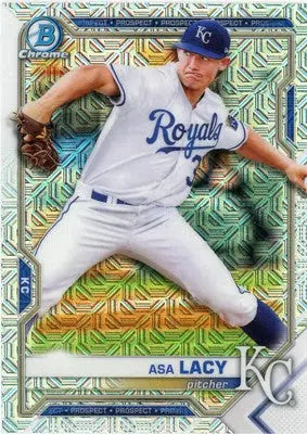 Asa Lacy 2021 Bowman Chrome Prospects Mojo Refractor #BCP-83 Kansas City Royals - Baseball Card Single