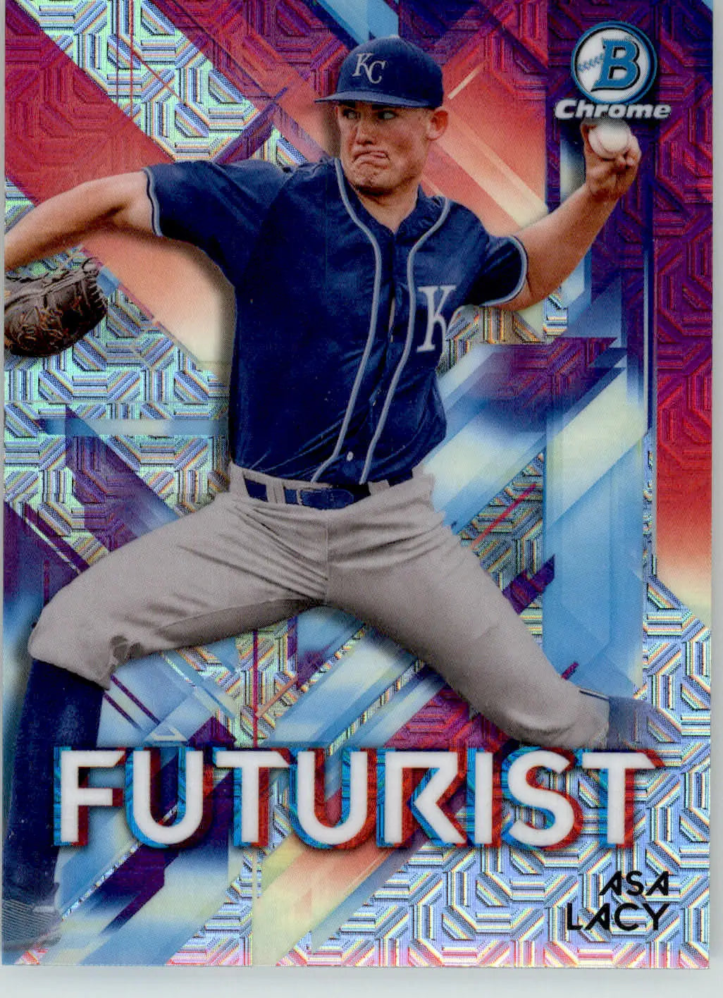 Asa Lacy - 2021 Bowman - #FUT-AL - Chrome Futurist Mojo Refractor Baseball - Baseball Card Single