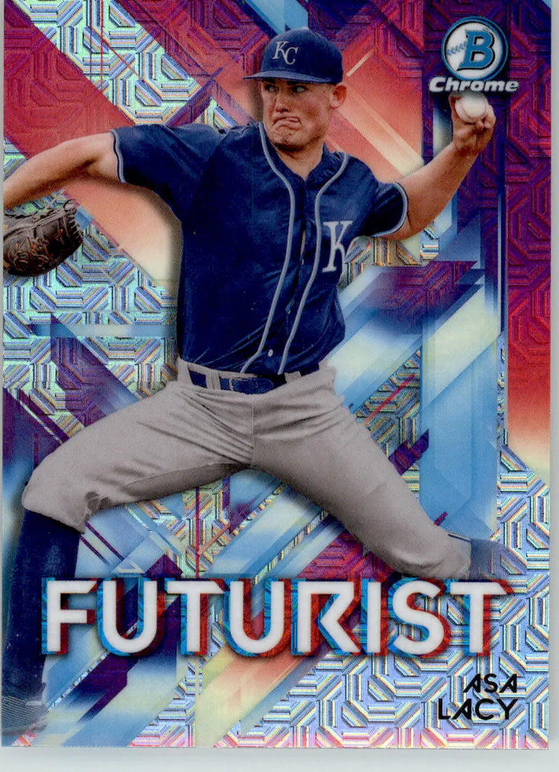 Asa Lacy - 2021 Bowman - #FUT-AL - Chrome Futurist Mojo Refractor Baseball - Baseball Card Single