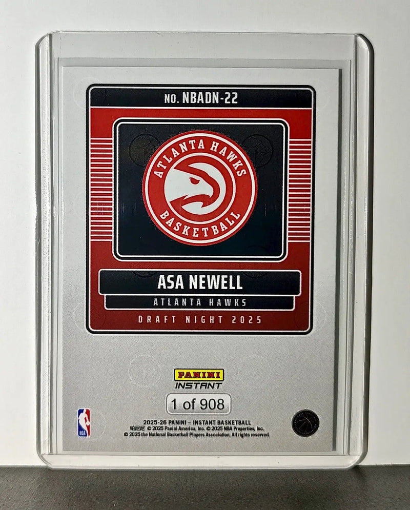 Asa Newell Rookie 2025-26 Panini NBA #22 Draft Night Card Atlanta Hawks - Basketball Card Single