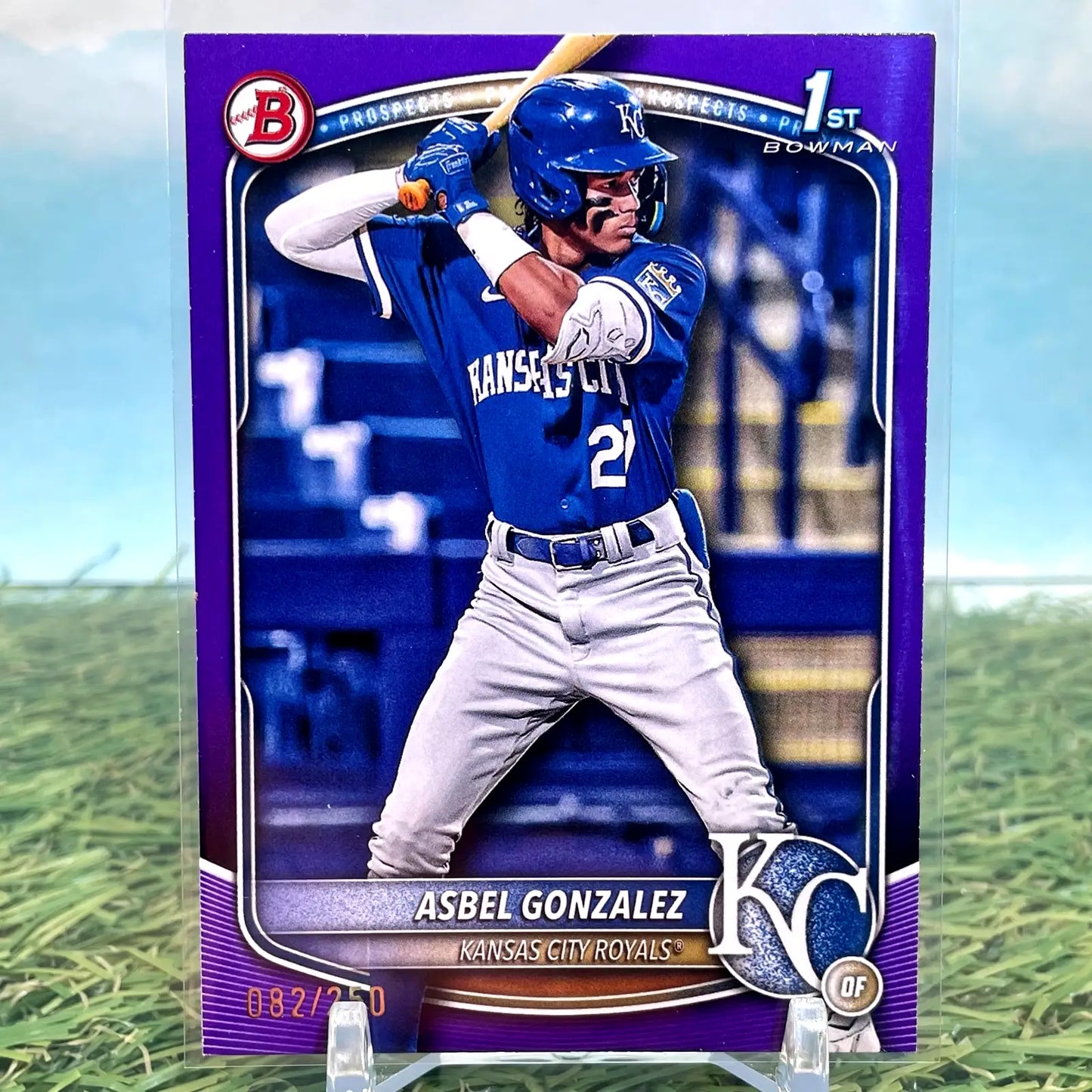Asbel Gonzalez 2025 Bowman Prospects PURPLE /250 Kansas City Royals - Baseball Card Single