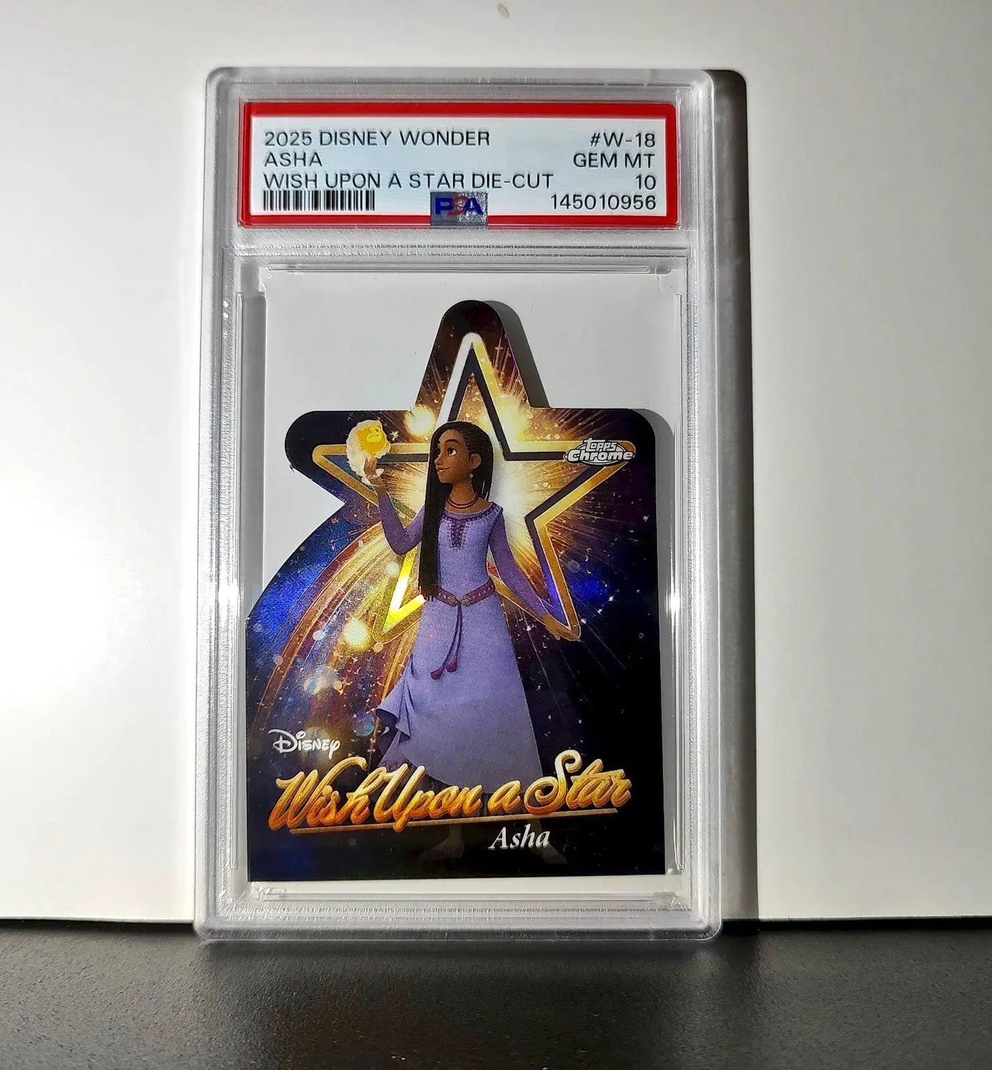 Asha 2025 Topps Chrome Disney #W-18 Wish Upon A Star Die Cut Card Wish PSA 10 - Non-Sports Card Single