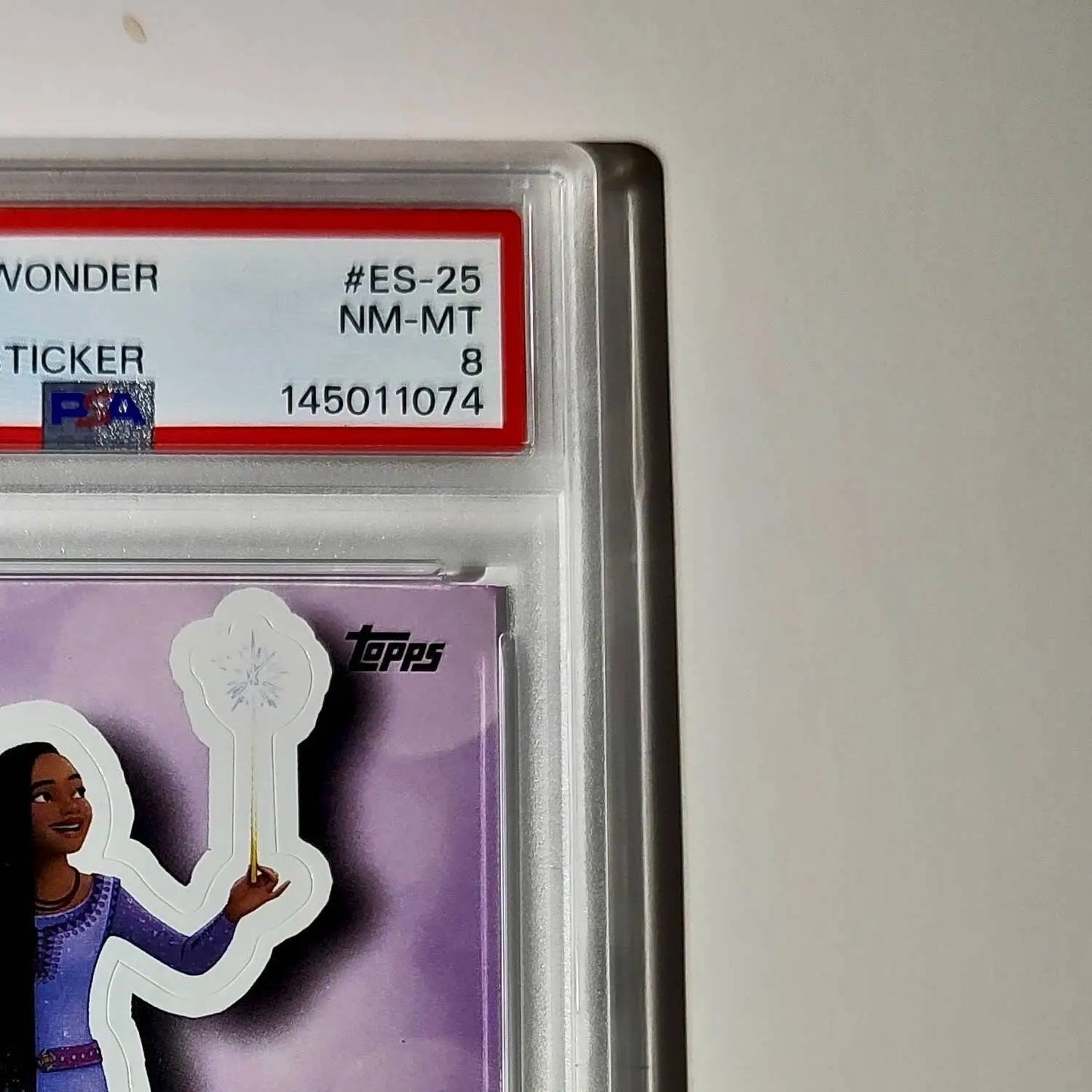 Asha 2025 Topps Disney #ES-25 Enchanted Sticker Card Wish PSA 8 - Non-Sports Card Single
