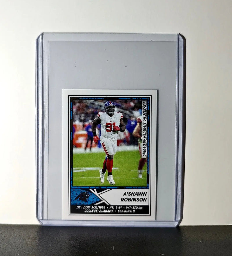 A’Shawn Robinson 2024 Panini NFL Sticker #450 Carolina Panthers