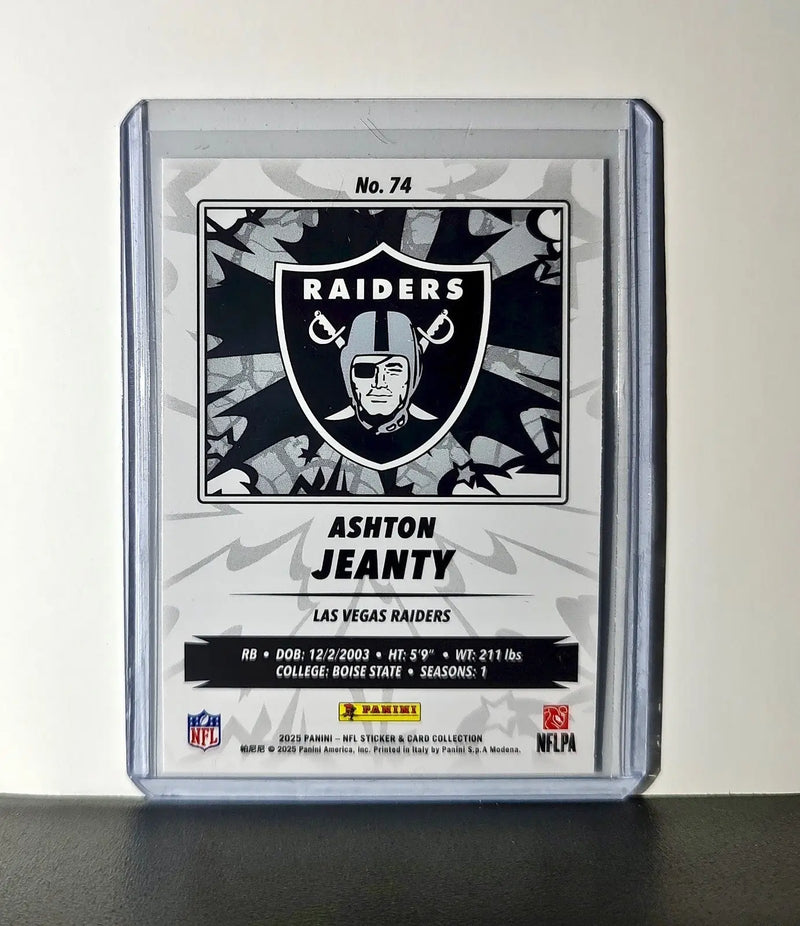 Ashton Jeanty Rookie 2025 Panini NFL #74 Sticker Card Las Vegas Raiders