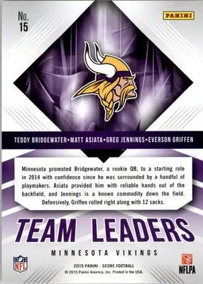 Asiata / Bridgewater / Griffen / Jennings - 2015 Score - #15 - Team Leaders Red - Football Card Single