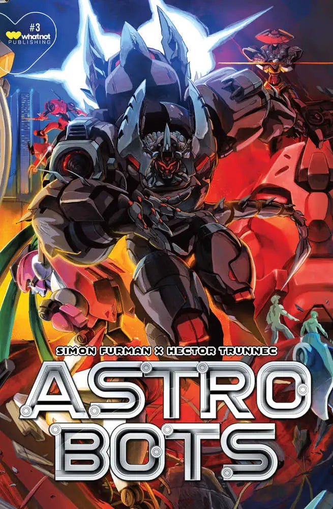 Dark armored robotic figure with blue highlights for Astrobots #3 trading cards