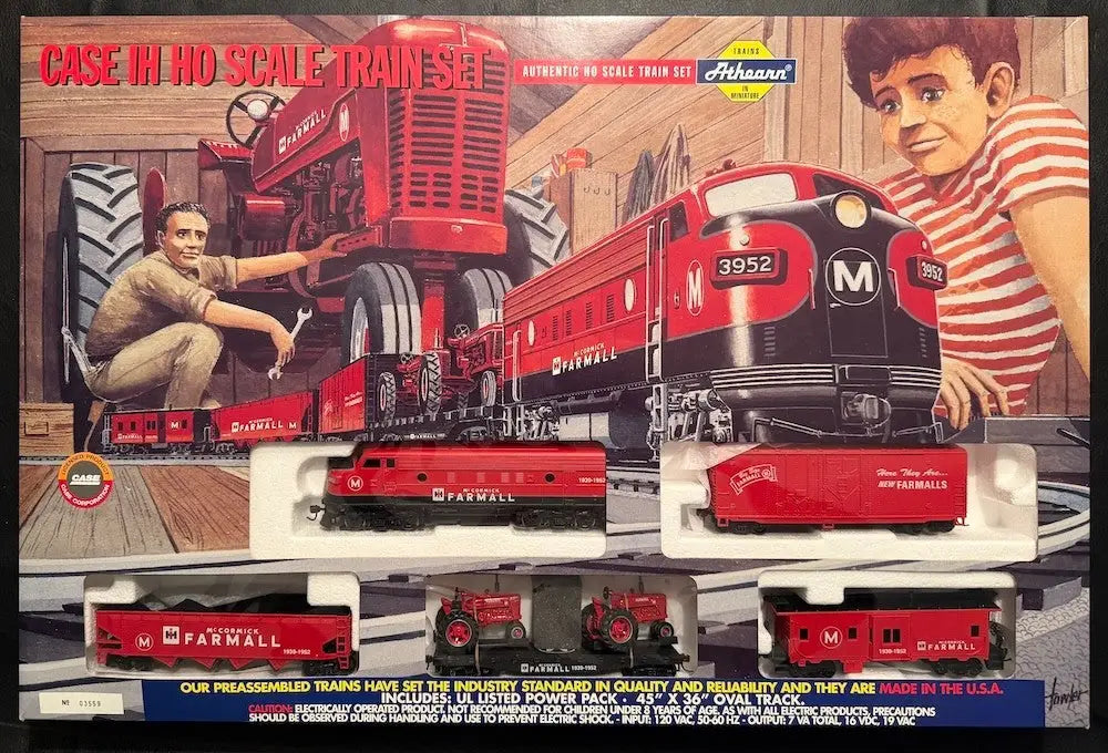 Athearn Case IH Farmall HO Scale Train Set 1999 Complete Rare IH Tractor