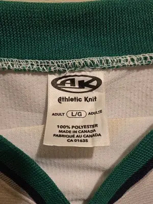 Athletic Knit Hockey Jersey Mens L White Green Navy Adult Programs 37 Pullover - Apparel