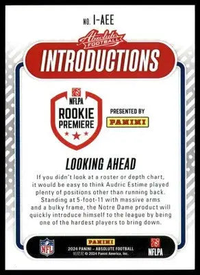 Audric Estime 2024 Panini Absolute Introductions #I-AEE Denver Broncos - Football Card Single