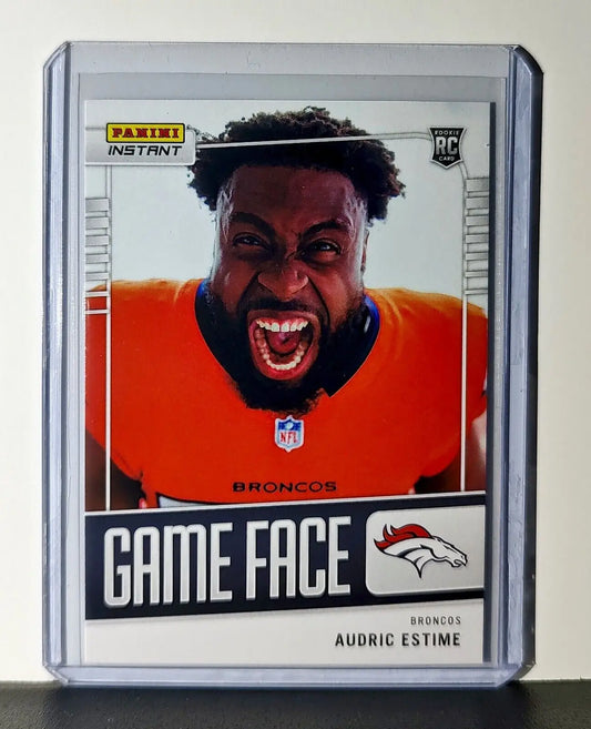 Audric Estime 2024 Panini Game Face #2 NFL Rookie Card Denver Broncos 1/331 - Football Card Single