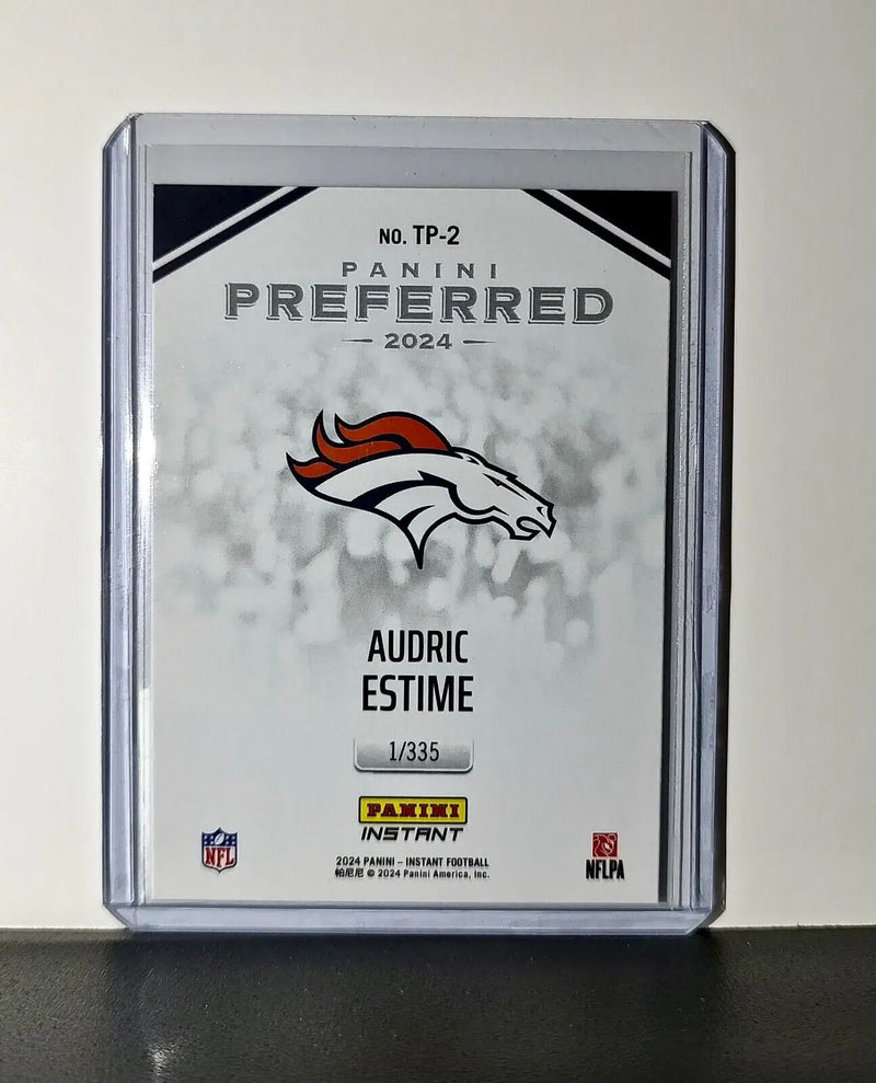 Audric Estime 2024 Panini Preferred NFL #2 Rookie Football Card Broncos 1/335