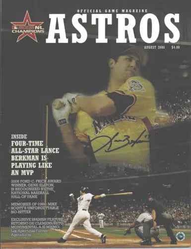 August 2006 Houston Astros Lance Berkman Signed Program Auto MLB Certified product image