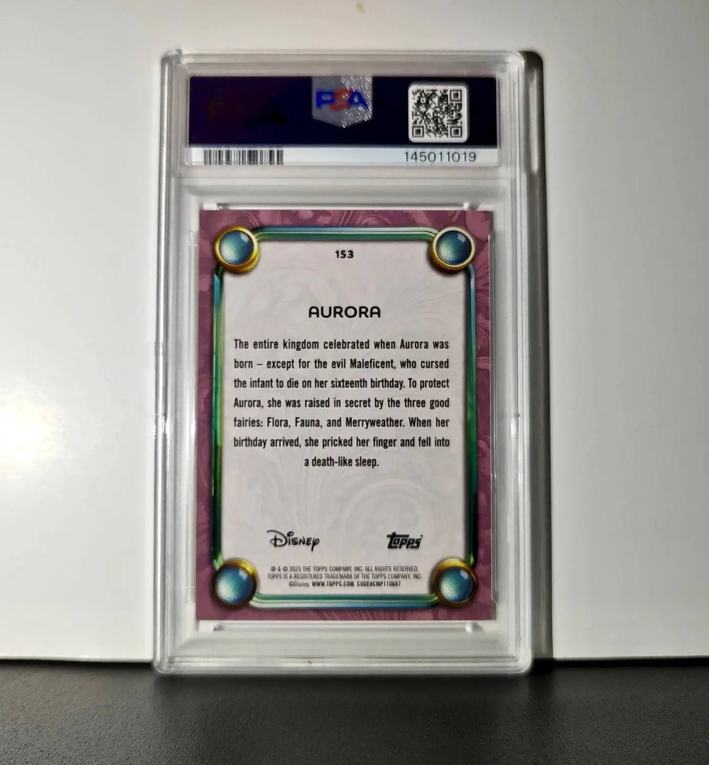 Aurora 2025 Topps Disney Cartoon Princess #153 Card Sleeping Beauty PSA 10 - Non-Sports Card Single