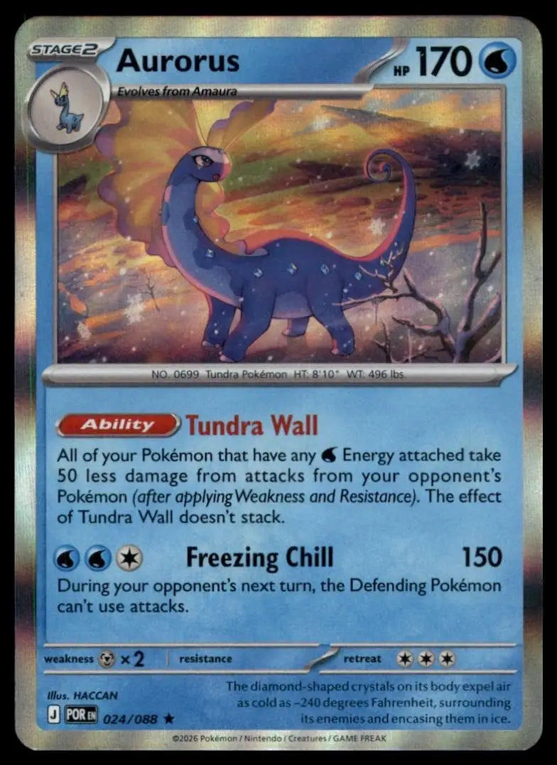 Aurorus 024/088 Mega Evolution Perfect Order Holo Rare Pokemon - Pokémon Card Single