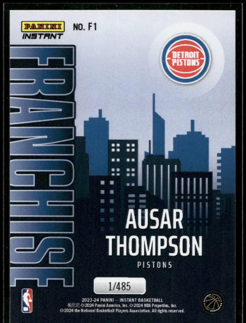 Ausar Thompson 2023-24 NBA #1 Franchise Basketball Card Detroit Pistons 1/485 - Basketball Card Single