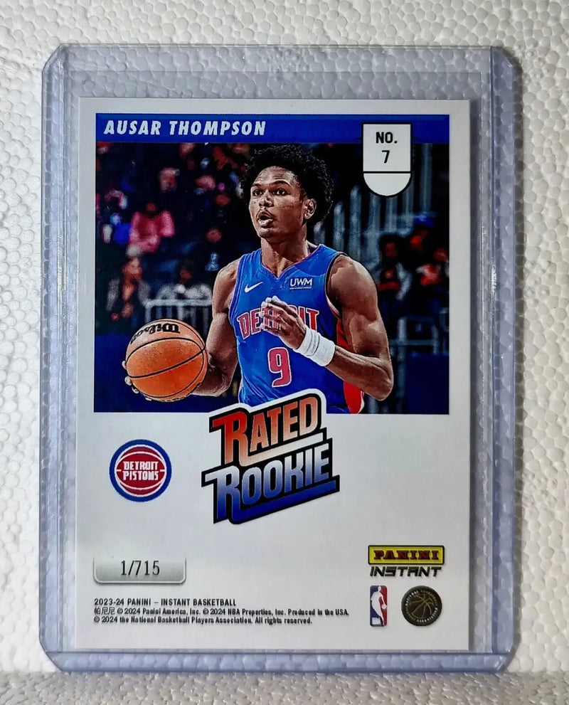 Ausar Thompson 2023-24 Panini NBA #7 Rated Rookie Retro Card Pistons 1/715