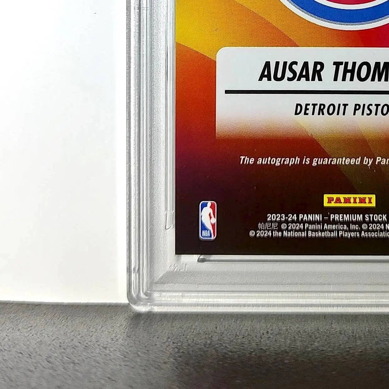 Ausar Thompson 2023 NBA Hoops #RI-ASR Rookie Ink Prizm Disco Ball PSA 9 Auto 8 - Basketball Card Single