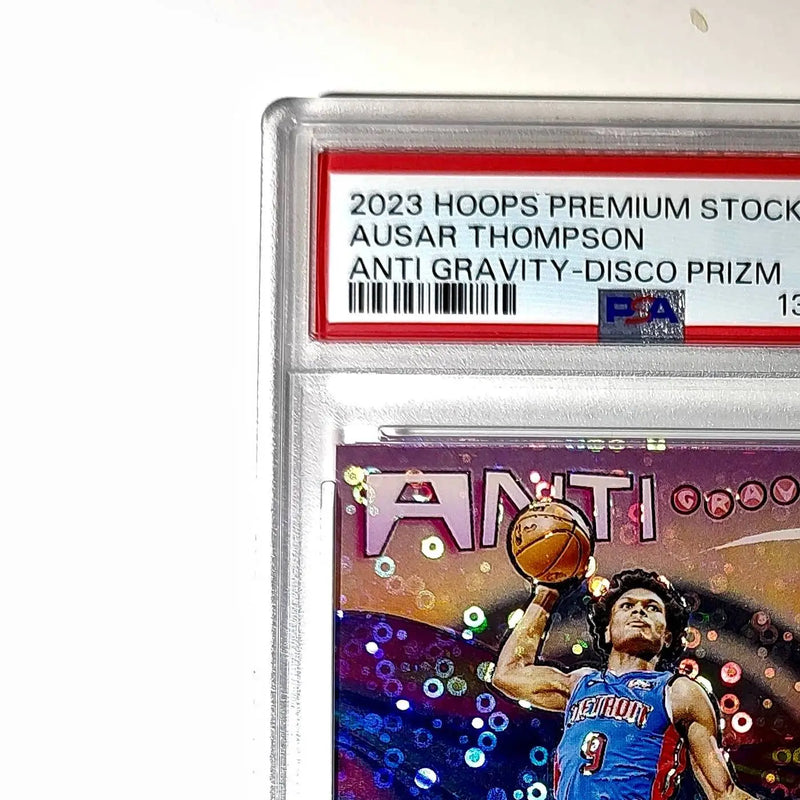 Ausar Thompson 2023 Panini Hoops Premium Anti Gravity #8 Disco Prizm PSA 10 Gem