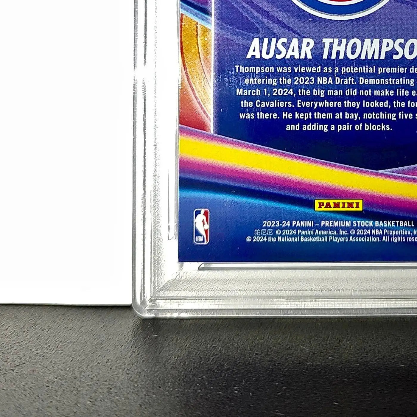 Ausar Thompson 2023 Panini Hoops Premium Anti Gravity #8 Disco Prizm PSA 10 Gem